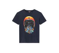 Le Temps Des Cerises T-Shirt 'Jamie' bleu / marine / roseau / orange, Taille S