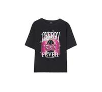 Le Temps Des Cerises T-shirt 'Rosalia' rose / noir / blanc, Taille S