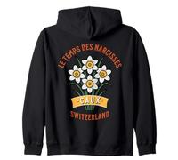 Le Temps des Narcisses Caux Suisse Floral Sweat à Capuche