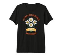 Le Temps des Narcisses Caux Suisse Floral T-Shirt Haut de Gamme