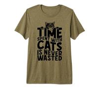 Le Temps passé avec des Chats n'est jamais Perdu Un drôle de propriétaire de Chat Noir T-Shirt Haut de Gamme