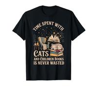 Le Temps passé avec Les Chats et Les Enfants n'est jamais Perdu T-Shirt Graphique avec Valeur