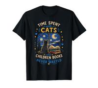 Le Temps passé avec Les Chats et Les Enfants n'est jamais Perdu T-Shirt Graphique avec Valeur