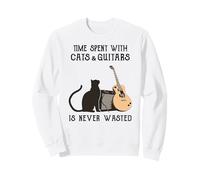 Le Temps passé avec Les Chats et Les Guitares n'est jamais Perdu Sweatshirt