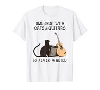 Le Temps passé avec Les Chats et Les Guitares n'est jamais Perdu T-Shirt