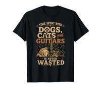 Le Temps passé avec Les Chiens et Les Chats n'est jamais Perdu T-Shirt Graphique avec Valeur