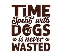 le temps passé avec les chiens n'est jamais perdu typographie Stickers lettrage 49.2x59.2cm Étanche Café