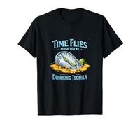 Le Temps Passe Vite Quand on boit de la Tequila, Une Blague sur l'horloge T-Shirt