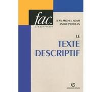 Le texte descriptif - Poétique historique et linguistique textuelle André Petitjean (Auteur), Jean-Michel Adam (Auteur)