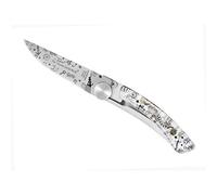 Le thiers 4963 Couteau, lame de 8,5 cm acier X50CrMoV15 à cran intérieur, manche 10,5 cm Incl. résine Ancre old school