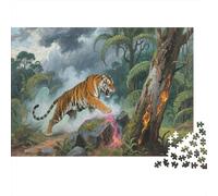 Le Tigre du Bengale Puzzle 1000 Pièces Adulte Qualité Supérieure Défi Jouets Roi des bêtes Jeu Éducatif Cadeau Unique 1000pcs (75x50cm)