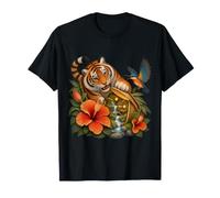 Le Tigre du Bengale révèle Un Village sous l'hibiscus T-Shirt