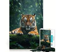 Le Tigre sous la Pluie Puzzle de 1000 pièces pour Adolescents Jeu de réflexion et de Loisirs Design élégant Cadeau raffiné 38x26cm