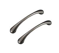 Le tiroir épouvantable, Lot de 2 poignées de meuble en alliage de zinc en forme d'arc, noir et doré, plusieurs tailles(Black,Hole distance 128mm)