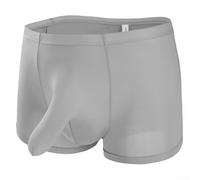 Le tissu en soie glacée offre un confort à ces boxers taille basse pour homme (XL gris)