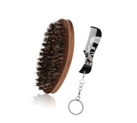Le toilettage comprend un peigne à barbe en acier inoxydable durable en option avec brosse en poils de sanglier naturels