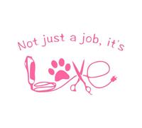 Le toilettage des chiens n'est pas seulement un travail, mais aussi une passion. Amour du toilettage des animaux Stickers muraux 45x77.7cm Amovible sans laisser de colle Rose