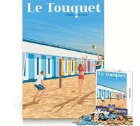 Le Touquet Paris Plage Art Puzzle Difficile pour Adultes 1000 Pièces Détente et Mémorisation Bords Nets Idée Cadeau de Noël (50x75cm)
