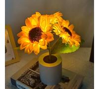 Le tournesol LED Lumières de nuit Usb Lampe De Chevet De Tournesol Rechargeable Lampe De Nuit Pot De Fleurs Lampe De Table Lampe d'Ambiance Décorative Chambre à Coucher, Salon