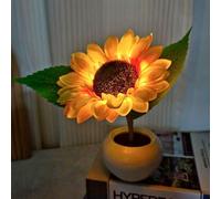 Le Tournesol Veilleuse Lampe De Table Élégante Lampe De Chevet Rechargeable Analogique Pot De Fleurs Lampe De Chevet Ambiance Créative Lampe De Table Chambre, Salon Petite Lampe De Chevet