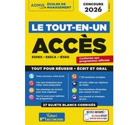 Le tout-en-un ACCES - 25 sujets blancs - Ecrits et oraux - Tutos offerts ESDES, ESSCA, IESEG - Concours 2026 - Anne-Marie Bonnerot - Vuibert - broché - Scolaire / Universitaire