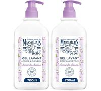 Le Tout Petit Marseillais Bébé - Gel Douche Lavant Doux Corps & Cheveux Amande Douce (700 mL) - Respectueux des peaux sensibles dès la naissance - Testé sous contrôle pédiatrique et ophtalmologique