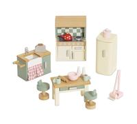 Le Toy Van Cuisine de poupée ME059 – 20 pcs bois, mobilier & accessoires inclus, Montessori, 3 ans
