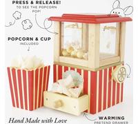 Le Toy Van Honeybake Jeu de rôle machine à pop-corn rétro en bois pour enfants | Jeu de rôle cinéma, cuisine ou films