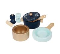Le Toy Van - Jeu de rôle éducatif Honeybake Cuisine Casseroles & Poêles Set de cuisine en bois | Jeu de rôle pour enfants Accessoires de cuisine