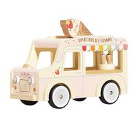 Le Toy Van - ME083 - Lernspielzeug-Eiswagen für Kinder aus FSC-Holz, 3 Jahre, 26 x 12 x 19 cm, zum Spielen mit Puppen, Dach zum Öffnen, Gefrierschrank, Eistüten inklusive