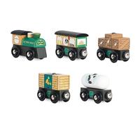 Le Toy Van Train en Bois Great Green pour Enfant à partir de 3 Ans, Jeu Montessori avec 5 Wagons magnétiques détachables, en Bois écologique certifié FSC et Peint avec des Couleurs à l'eau