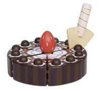 Le Toy Van - TV277 - Schokoladenkuchen-Lernspiel für Kinder AB 2 Jahren, Schneidespielzeug, FSC-zertifiziertes Naturholz, Montessori-Spiele, inklusive 1 Schaufel und 6 Scheiben mit Klettverschluss