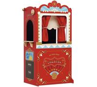Le Toy Van - TV333 - Lernspiel AB 3 Jahren, große Holzpuppe und Puppentheater, 122 cm Hoch, Montessori-Spielzeug, mit Wendeschild, 2 Tafeln, Vorhang mit echten Vorhängen