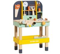 Le Toy Van - TV475 - Werkzeugbank für Kinder aus FSC-zertifiziertem Holz, 3 Jahre, Arbeitswerkzeug-Tischspiel mit 12 Zubehörteilen, 50 x 39 x 76 cm, ökologisches Montessori-Spielzeug