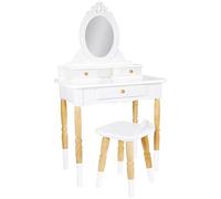 Le Toy Van - TV607 - FSC-Naturholz-Schminktisch für Mädchen, Lernspiel, 3-6 Jahre, Schminktisch für Mädchen mit Vintage-Hocker, Montessori, 92 cm Hoch, BIS zu 50 kg, Tisch mit 2 Ebenen