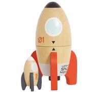 Le Toy Van - TV808 - Holzspielzeug-Weltraumraketen-Lernspiel für Kinder, 2 Jahre, Matroschka, kleinste Rakete im Inneren, magnetische Öffnung, umweltfreundlich, plastikfrei, Montessori