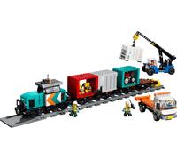 Le train de marchandises du port avec grue et camion