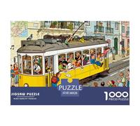 Le Tramway n° 28 de Lisbonne est rempli Puzzle en Bois Imperméable DIY Puzzles De 1000 Pièces pour Adultes Défi Et Casse-tête Jeux Éducatifs