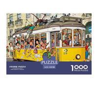 Le Tramway n° 28 de Lisbonne est rempli Puzzle en Bois Imperméable DIY Puzzles De 1000 Pièces pour Adultes Cadeaux Amusant De Décoration pour La Maison