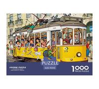 Le Tramway n° 28 de Lisbonne est rempli Puzzle en Bois Imperméable DIY Puzzles De 1000 Pièces pour Adultes Cadeaux Impossible Jeux Éducatifs