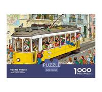 Le Tramway n° 28 de Lisbonne est rempli Puzzle en Bois Imperméable Puzzles De 1000 Pièces pour Adultes Cadeaux Défi Et Casse-tête De Décoration pour La Maison
