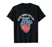 Le Travail du cœur paie l'anatomie inspirante T-Shirt Graphique avec Valeur, Homme, Noir, L