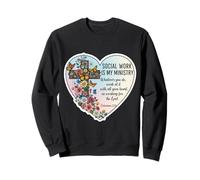 Le Travail d'un travailleur Social chrétien est Mon ministère, Bible Florale Sweatshirt