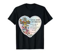 Le Travail d'un travailleur Social chrétien est Mon ministère, Bible Florale T-Shirt