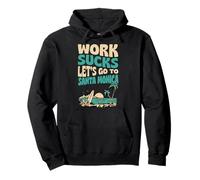 Le Travail est nul, partons en Vacances de Surf Floral à Santa Monica Sweat à Capuche