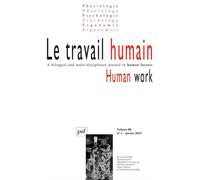 Le travail humain 2025-1, vol. 88, n.1 - Collectif - Puf - broché - Revue