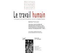 Le travail humain 2025-2, vol. 88, n.2 - Collectif - Puf - broché - Revue