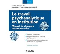 Le travail psychanalytique en institution - Manuel de cliniques institutionnelles - Jean-Pierre Pinel - Dunod - broché - Manuel