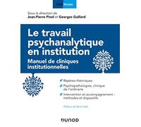 Le travail psychanalytique en institution - Manuel de cliniques institutionnelles: Manuel de cliniques institutionnelles