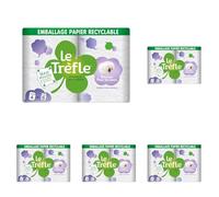 Le Trèfle Douceur Fleur de coton - Papier Toilette, 20 Maxi Rouleaux = 30 Rouleaux Classiques, Avec Lotion aux Extraits de Coton, Blanc